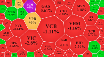 VN-Index giảm mạnh nhất kể từ giữa tháng 7, mã BCM ngược dòng tăng trần