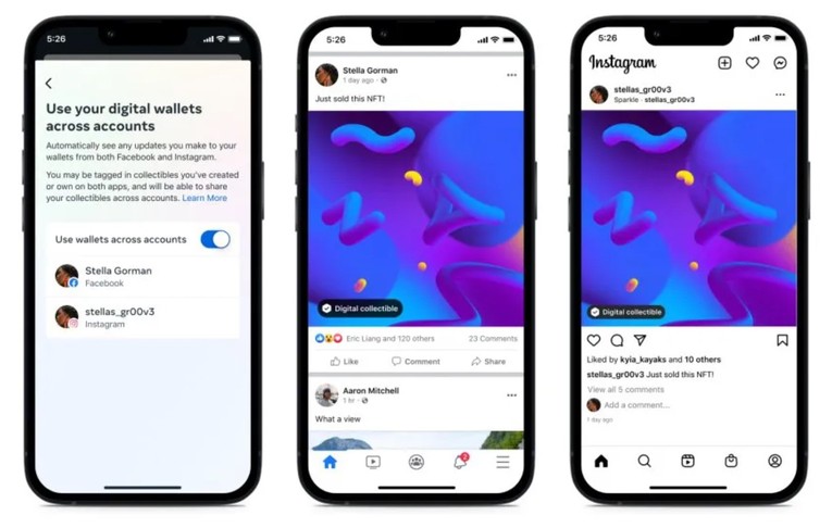 B&agrave;i đăng NFT được li&ecirc;n kết với Facebook từ Instagram. Ảnh: Theo Meta