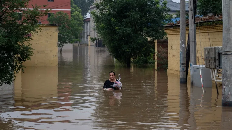 Lũ lụt tại Tr&aacute;c Ch&acirc;u, H&agrave; Bắc, Trung Quốc ng&agrave;y 3/8/2023. Ảnh: Getty Images