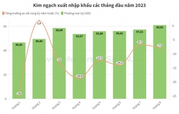 Kim ngạch xuất nhập khẩu tháng 8 cao nhất từ đầu năm