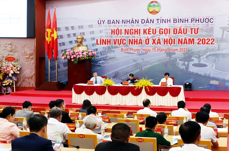 Hội nghị k&ecirc;u gọi Đầu tư lĩnh vực nh&agrave; ở x&atilde; hội tỉnh B&igrave;nh Phước 2022. Nguồn: Binhphuoc.gov.