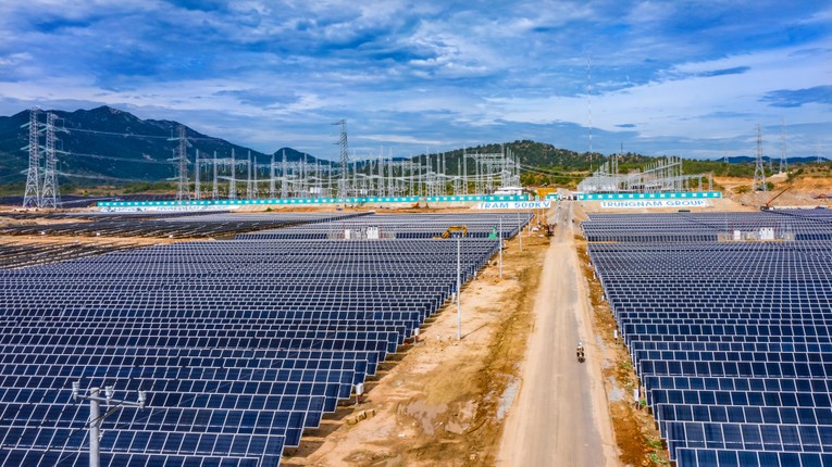 Nh&agrave; m&aacute;y Điện mặt trời Trung Nam - Thuận Nam 450 MW. Nguồn: Trung Nam Group.