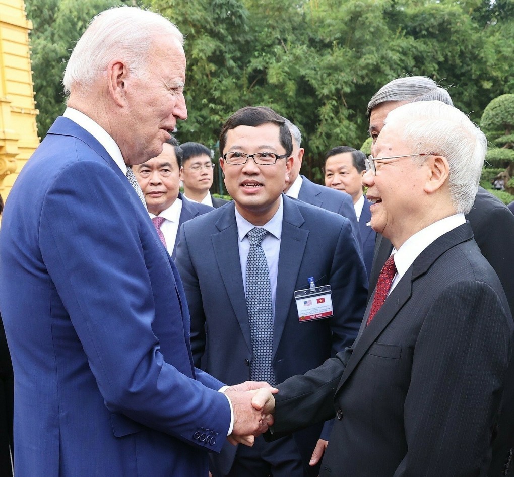 Tổng B&iacute; thư Nguyễn Ph&uacute; Trọng chủ tr&igrave; lễ đ&oacute;n Tổng thống Mỹ Joe Biden ảnh 3