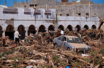 Khung cảnh hậu lũ lụt tại Derna, Libya