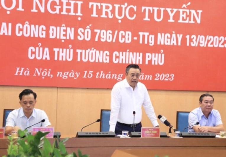 Chủ tịch UBND Th&agrave;nh phố Trần Sỹ Thanh chỉ đạo tại hội nghị. Ảnh: Hanoi.gov.