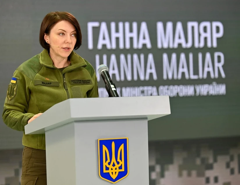 Thứ trưởng Quốc ph&ograve;ng Ukraine Hanna Maliar v&agrave; 5 quan chức kh&aacute;c bị sa thải. Ảnh: AFP