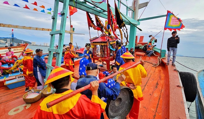 Lễ cầu ngư tr&ecirc;n biển Lễ hội Nghinh &Ocirc;ng Thắng Tam. Ảnh: B&aacute;o B&agrave; Rịa - Vũng T&agrave;u