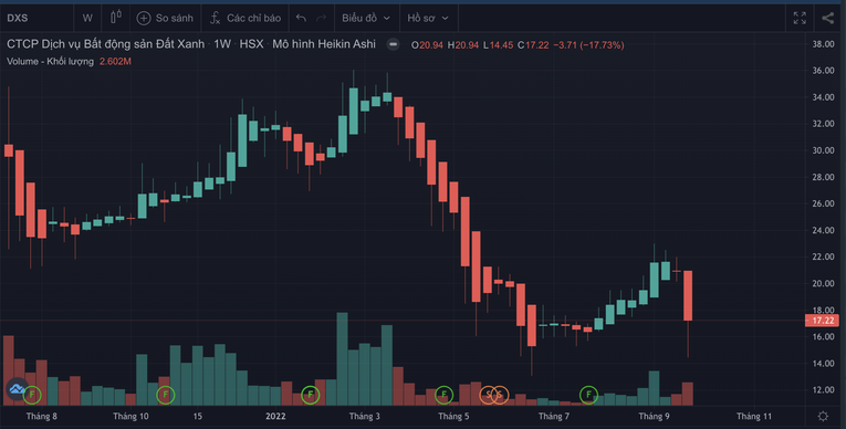 Diễn biến cổ phiếu DXS g&acirc;y thất vọng cho nh&agrave; đầu tư.
