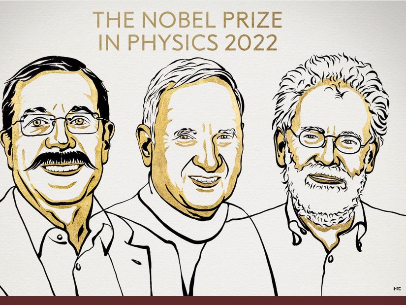 Ba nh&agrave; khoa học nhận giải Nobel Vật l&yacute; 2022 gồm Alain Aspect, John F. Clauser v&agrave; Anton Zeilinger . Ảnh: Nobel Prize