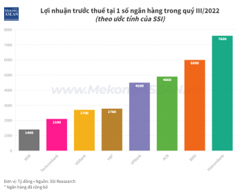 SSI: Vietcombank vẫn dẫn đầu về lợi nhuận ngành ngân hàng quý III