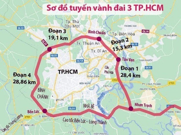 Cuối năm 2023, dự &aacute;n V&agrave;nh đai 3 TP HCM sẽ ho&agrave;n th&agrave;nh giải ph&oacute;ng mặt bằng. Nguồn: VGP.