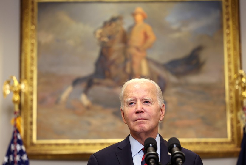 Tổng thống Mỹ Joe Biden ph&aacute;t biểu tại Nh&agrave; Trắng ng&agrave;y 4/10. Ảnh: Getty Images