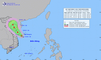 Áp thấp nhiệt đới có khả năng mạnh lên thành bão hướng vào miền Trung