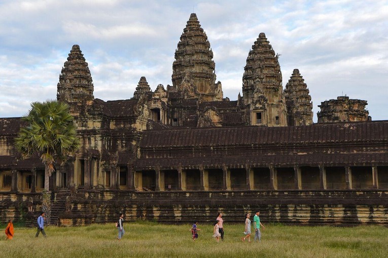 Đền Angkor Wat, một Di sản Thế giới, ở tỉnh Siem Reap của Campuchia. Ảnh: AFP