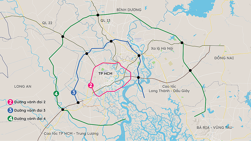 3 phương &aacute;n điều chỉnh hướng tuyến dự &aacute;n V&agrave;nh đai 4 TP HCM.