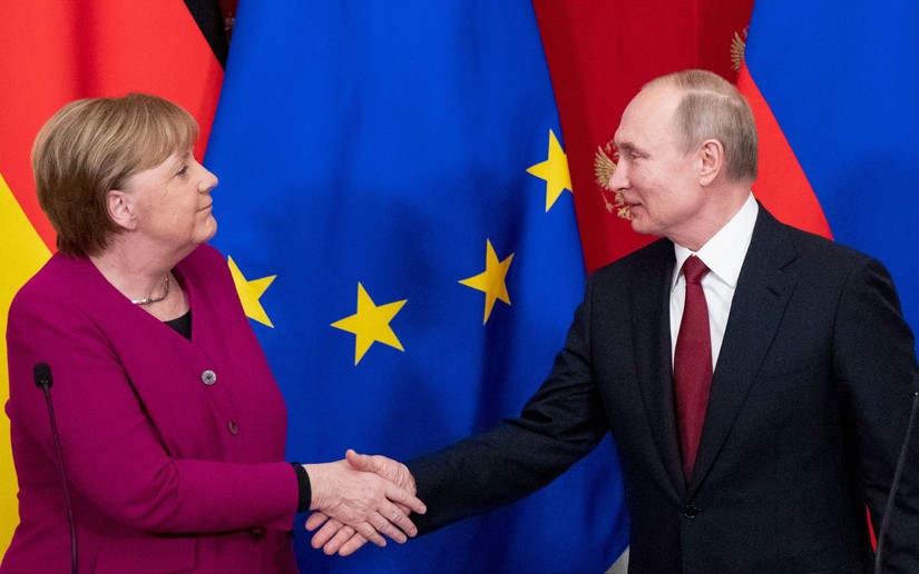 B&agrave; Merkel cảm thấy &iacute;t c&oacute; ảnh hưởng ch&iacute;nh trị đối với &ocirc;ng Putin v&agrave;o cuối thời gian tại vị. Ảnh: AFP