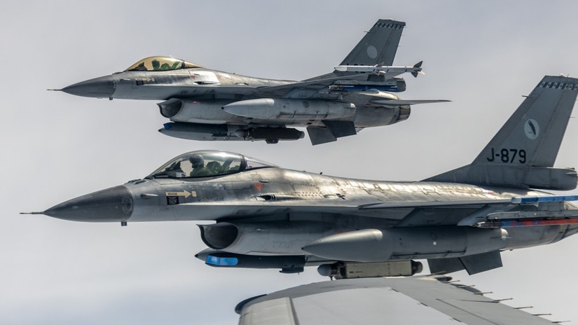 M&aacute;y bay chiến đấu F-16 của Kh&ocirc;ng qu&acirc;n H&agrave; Lan. Ảnh: Getty Images