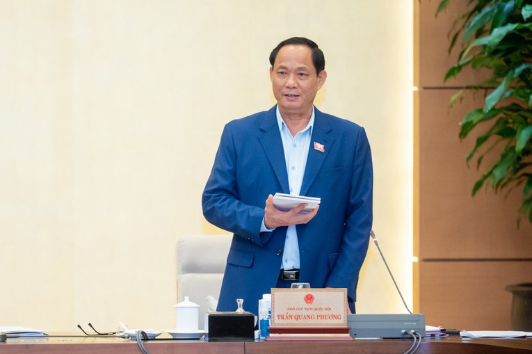 Ph&oacute; Chủ tịch Quốc hội Trần Quang Phương ph&aacute;t biểu.