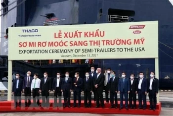 THACO xuất 870 xe sơmi rơmoóc đầu tiên sang thị trường Mỹ