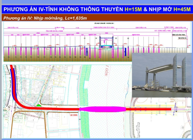 Phương &aacute;n thiết kế tiền khả thi cầu Thủ Thi&ecirc;m 4. Nguồn: Nh&acirc;n D&acirc;n.