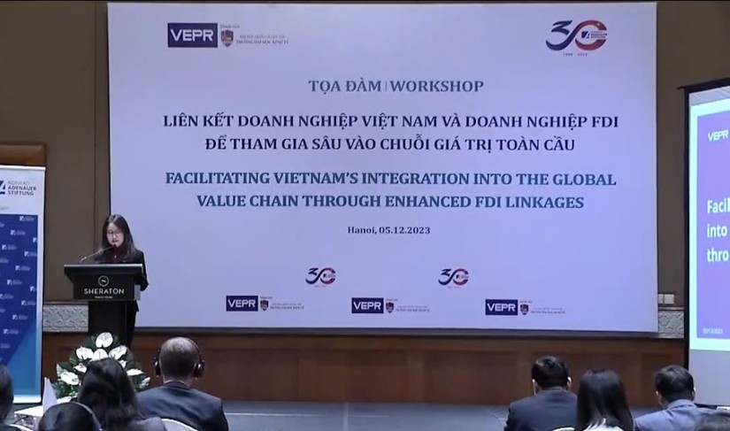 Tọa đ&agrave;m &amp;amp;quot;Li&ecirc;n kết doanh nghiệp Việt Nam v&agrave; doanh nghiệp FDI để tham gia s&acirc;u v&agrave;o chuỗi gi&aacute; trị to&agrave;n cầu&amp;amp;quot;. Ảnh: Kiều Chinh - Mekong ASEAN