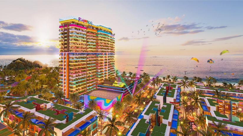 Th&agrave;nh phố sắc m&agrave;u Flamingo Ibiza Hải Tiến sắp đi v&agrave;o hoạt động. Ảnh: Flamingo