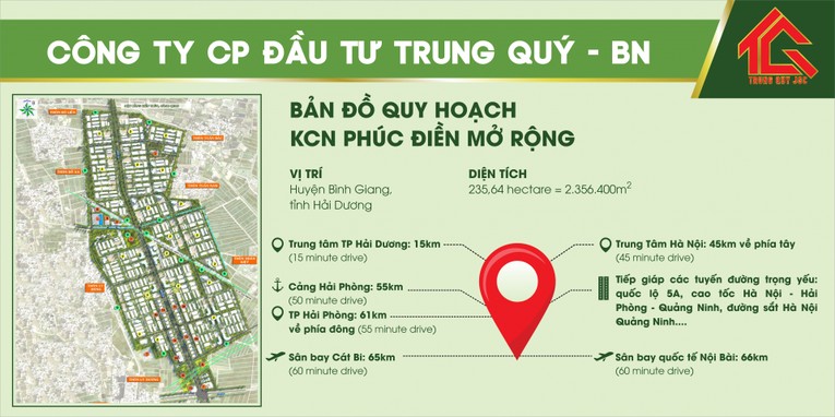 Bản đồ quy hoạch KCN Ph&uacute;c Điền mở rộng.