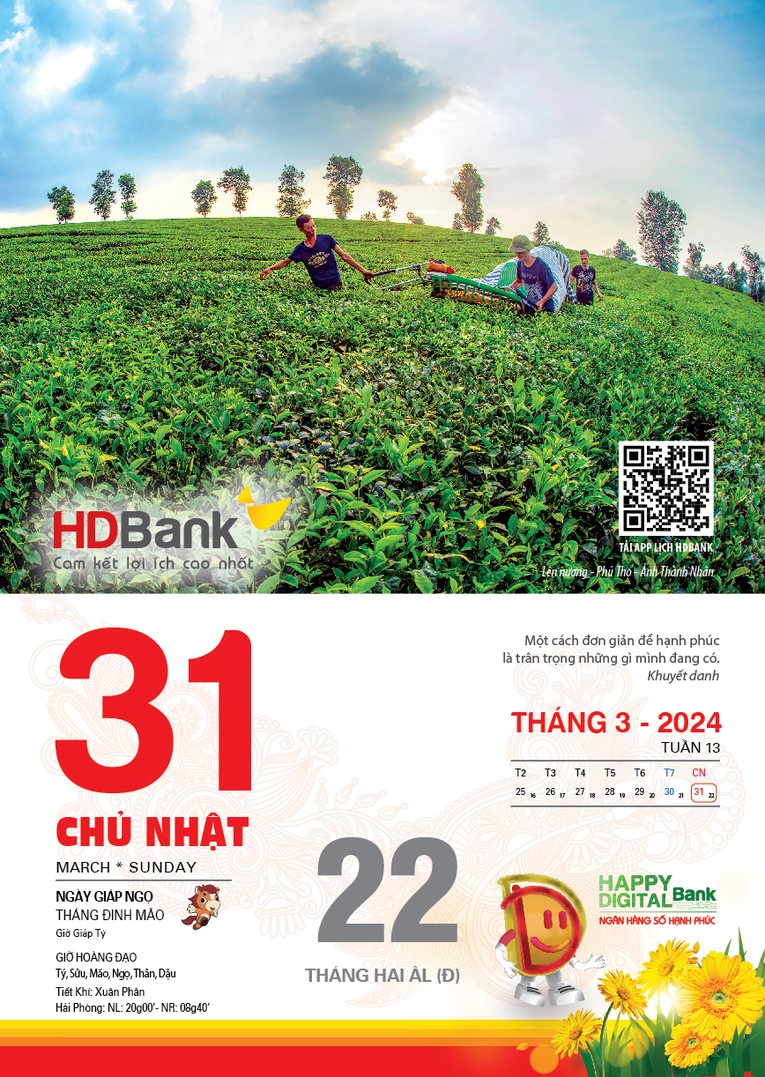 Mong ước tương lai tốt đẹp, vững bền qua bộ lịch HDBank 2024